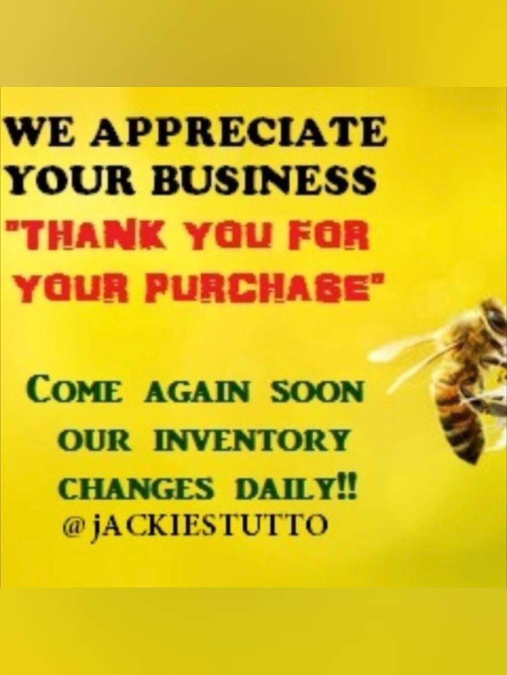 THANK You so much for your Purchase!! Come Back Again Soon!!
